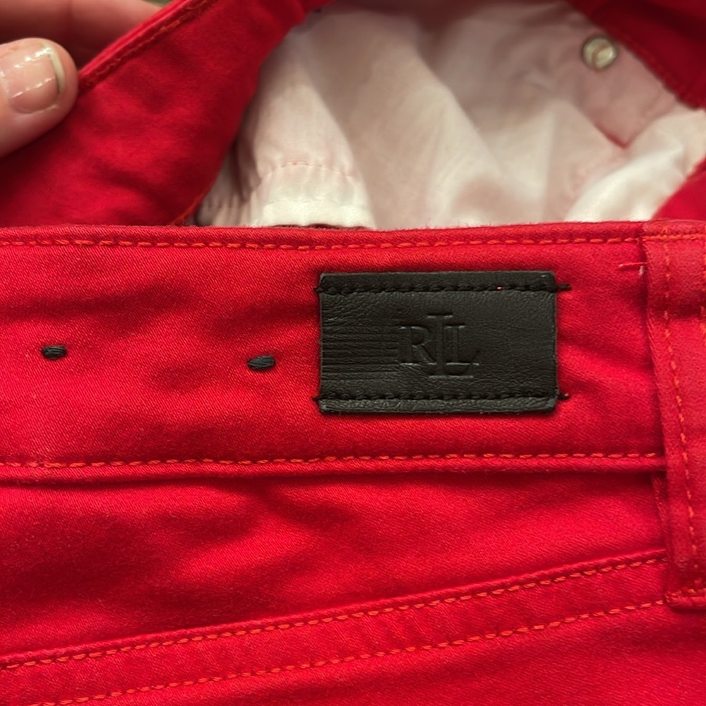 RALPH LAUREN Womens Red Straight leg Pants Petites Size: 2P. - Picture 4 of 9